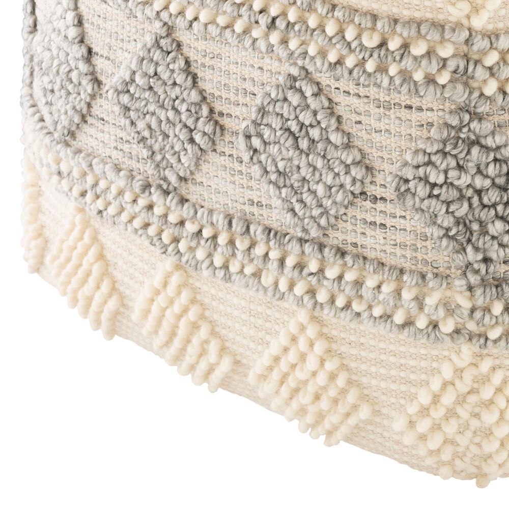 Surya Anders Pouf in Gray/Cream/Khaki, , large