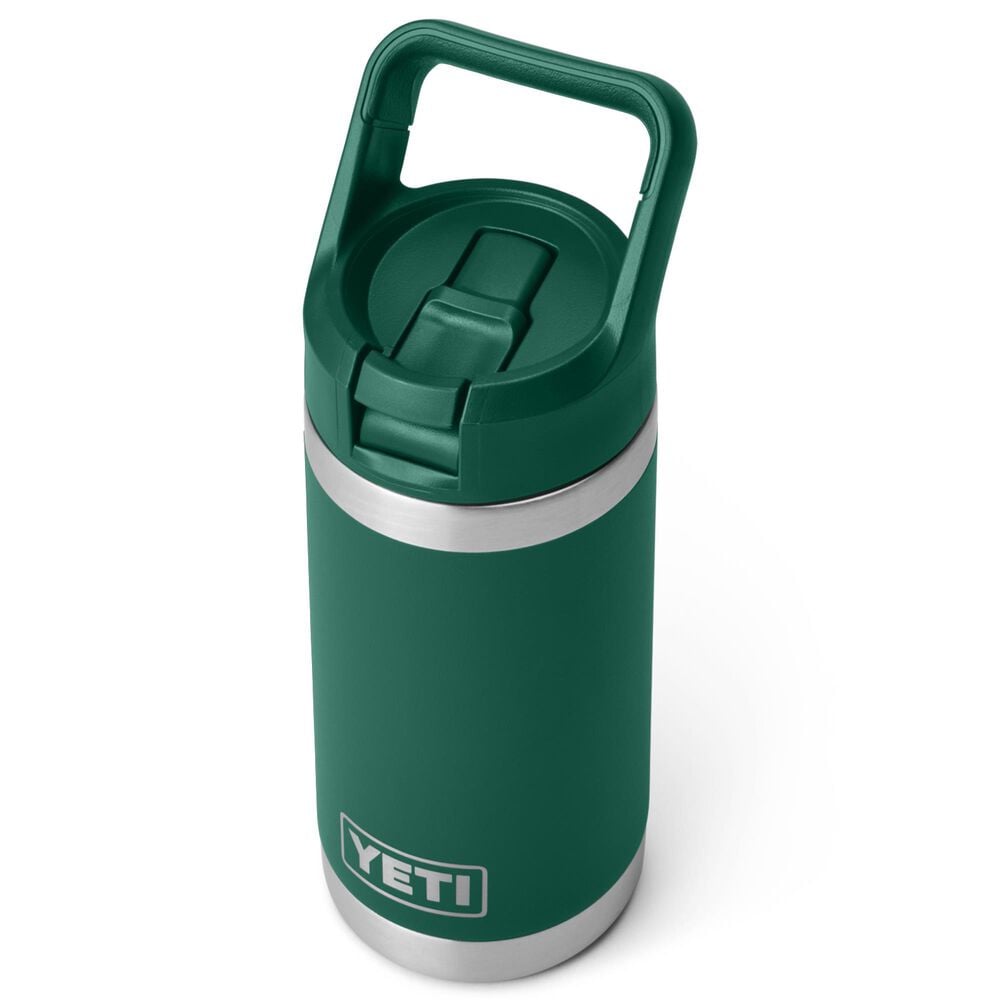 YETI Rambler Jr 12 Oz Kids Water Bottle with Straw Cap in Black Forest Green, , large