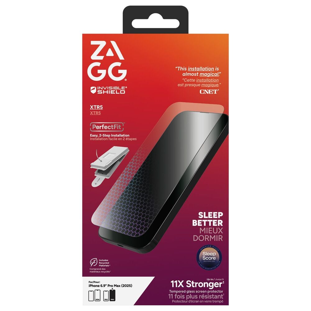 Zagg InvisibleShield XTR5 Glass Screen Protector for Apple iPhone 17 Pro Max in Clear, , large