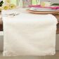 Saro Faux Fur Rabbit Table Runner in Ivory, , large