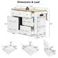 HOMLUX 51" Kitchen Island with Pull Out Trash Can Storage in White, , large