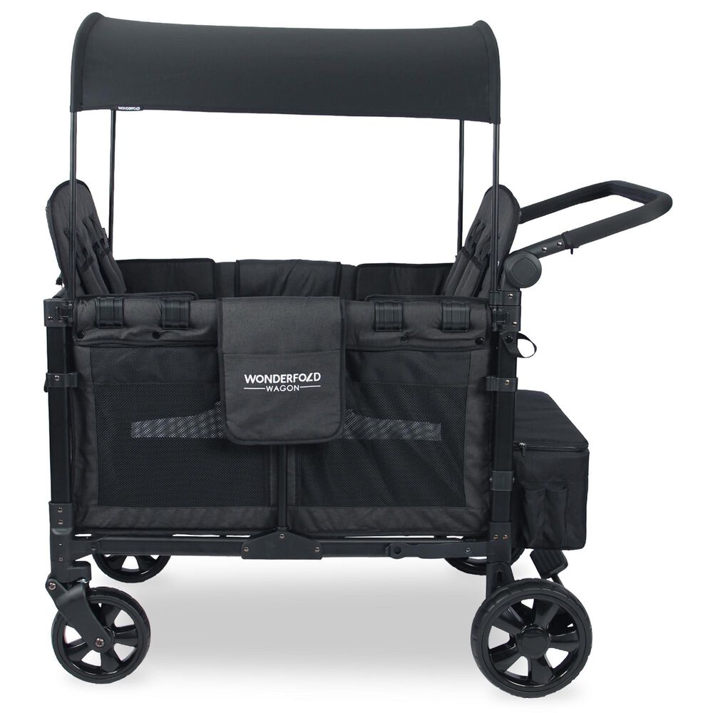 Wonderfold Elite Quad Stroller Wagon in Volcanic Black, , large