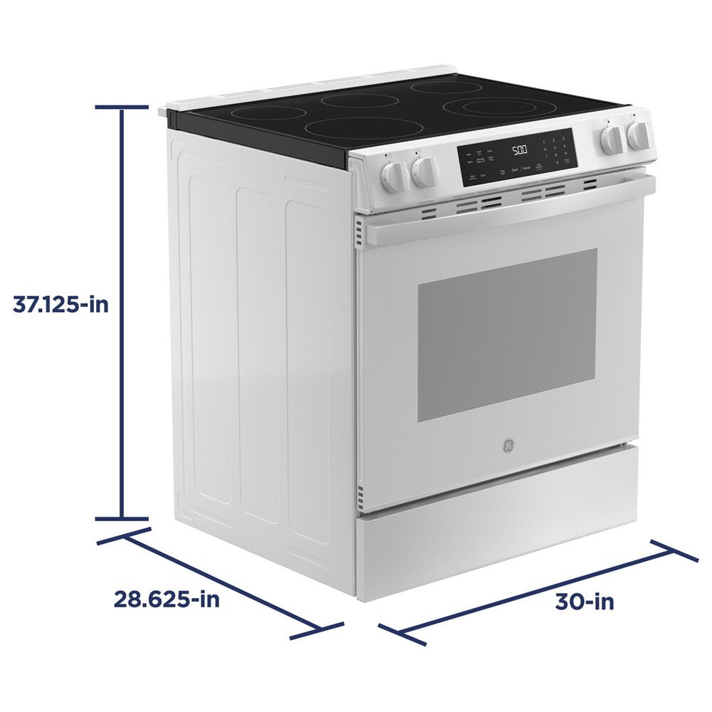 GE Appliances 30" Slide-In Electric Range with Crisp Mode in White, , large