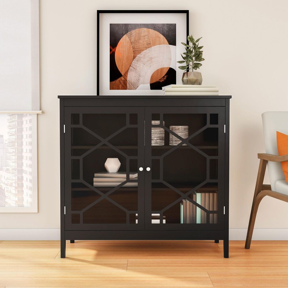Linon Home Decor Fetti Large Cabinet in Black, , large