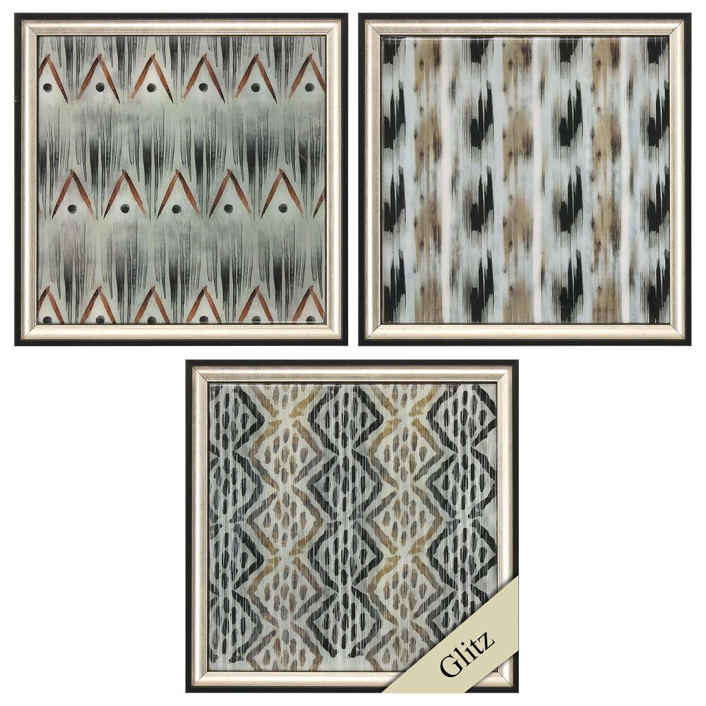 Propac "Grey Tribal" Wall Art in Black & White (Set of 3), , large