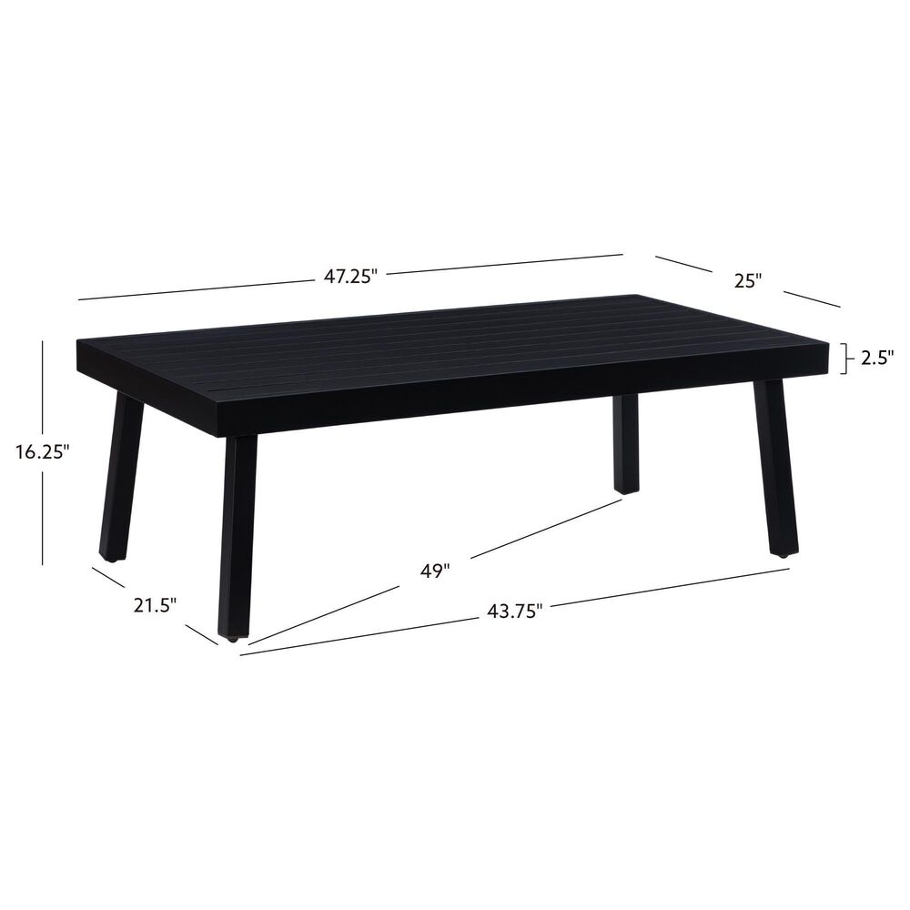 Linon Home Decor Holland Aluminum Coffee Table in Black, , large
