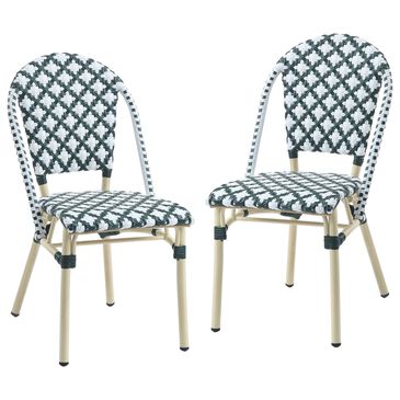 Furniture of America Herbert Patio Chair in Green, White and Natural (Set of 2), , large