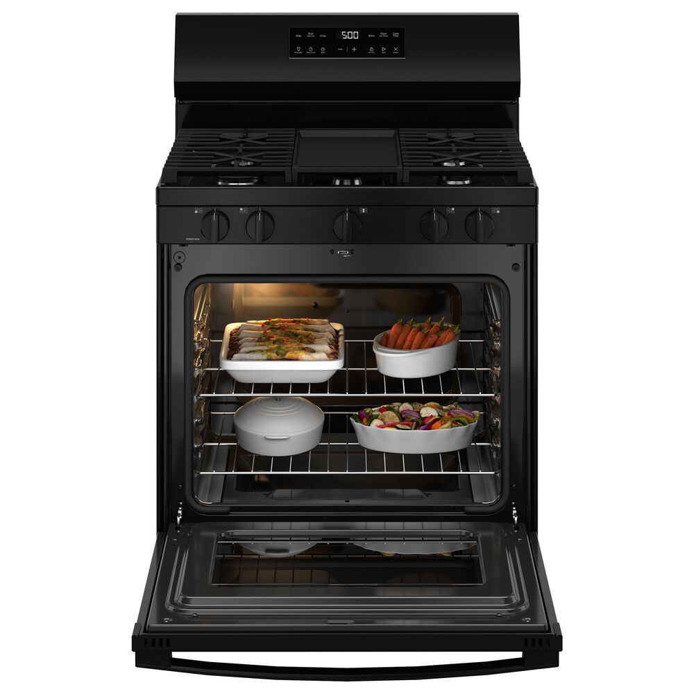 GE Appliances 30" Freestanding Gas Range with 5 Burners in Black, , large