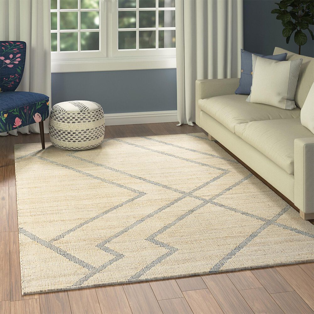 37B Willow Abstract Blue 9&#39; x 12&#39; Area Rug, , large