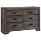 Mayberry Hill Nathan 6-Drawer Dresser in Distressed Gray, , large