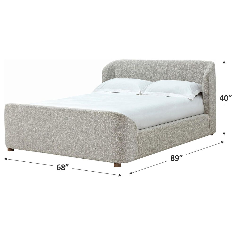 Urban Home Kiki Queen Upholstered Platform Bed in Cotton Ball Boucle, , large