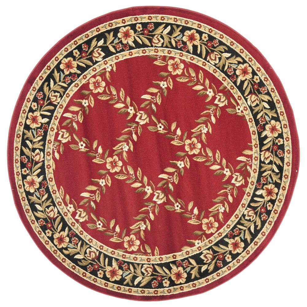 Safavieh Lyndhurst 5"3" Round Red and Black Area Rug, , large