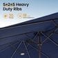 HOMLUX 15" Double-Sided Outdoor Market Umbrella with Sandbag Base and RGB LED Lights in Royal Blue, , large