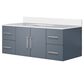 Lexora Home Geneva 48" Single Bathroom Vanity in Dark Grey with 2 cm White Cultured Marble Top and Rectangular Sink, , large