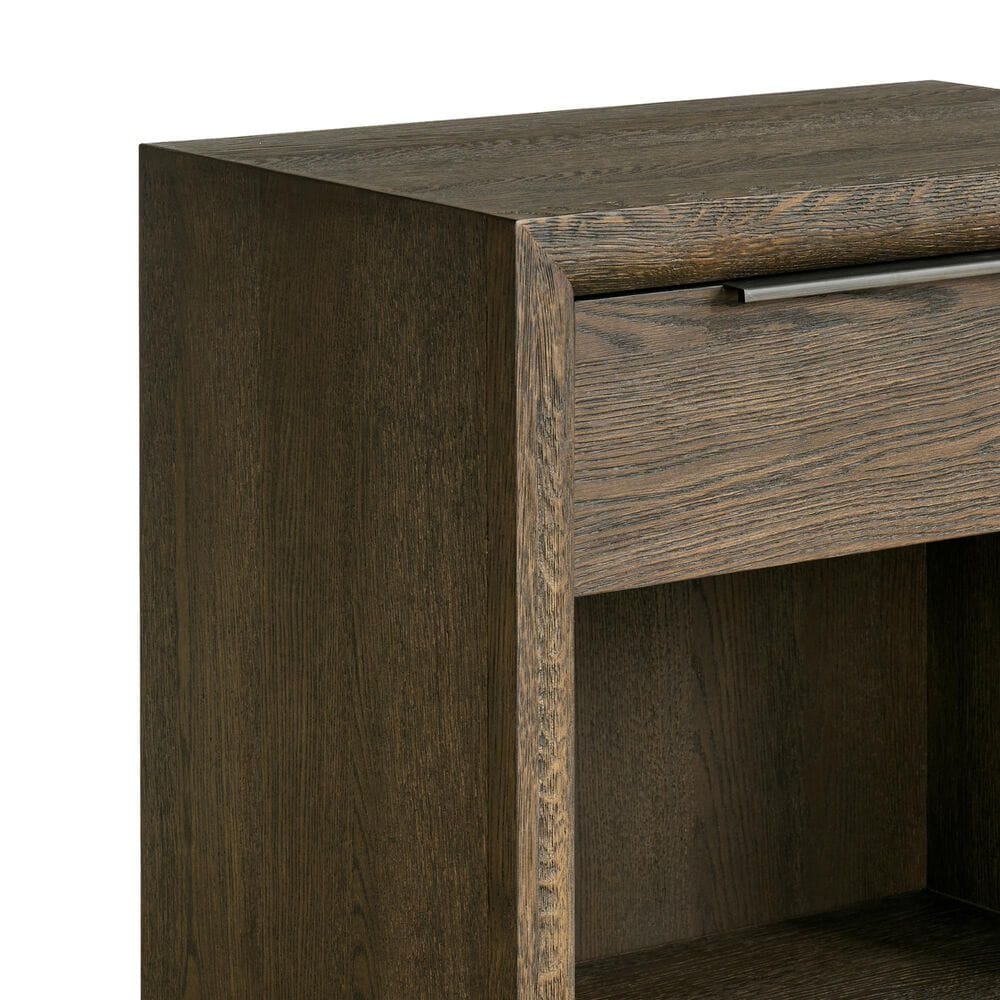 Furniture Worldwide Modern 1-Drawer Nightstand in Sable with Outlets USB Ports and Lighting, , large