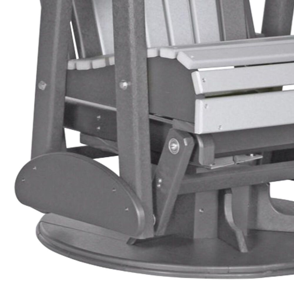 Amish Orchard 2&#39; Adirondack Outdoor Swivel Glider Chair in Dove Gray and Slate, , large