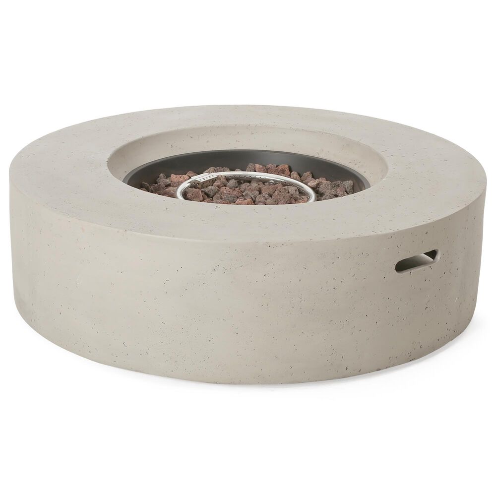 Hearth and Haven Round MgO Concrete Propane Fire Pit in Light Grey, , large