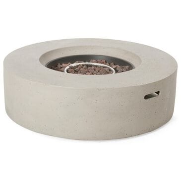 Hearth and Haven Round MgO Concrete Propane Fire Pit in Light Grey, , large
