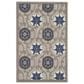 Nourison Aloha 2"8" x 4" Grey and Blue Indoor/Outdoor Area Rug, , large
