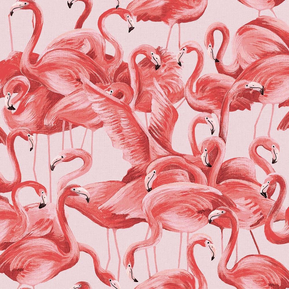 Tempaper Flamingo Cheeky Pink Peel and Stick Wallpaper, , large