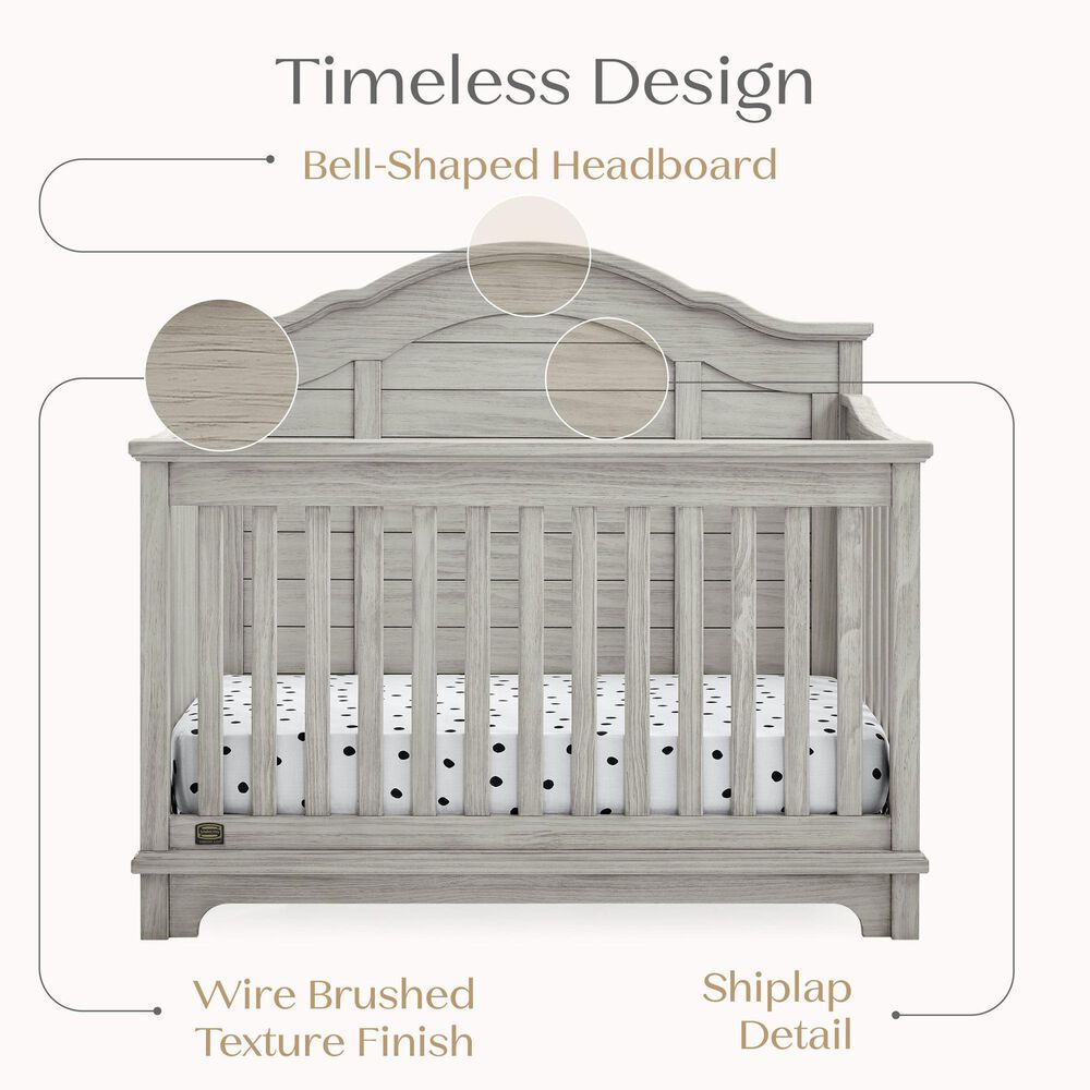 Delta Children Asher 6-In-1 Convertible Crib in Rustic Mist, , large