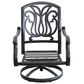 GatherCraft Geneva Patio Club Swivel Rocker with Cushion in Linen Beige, , large