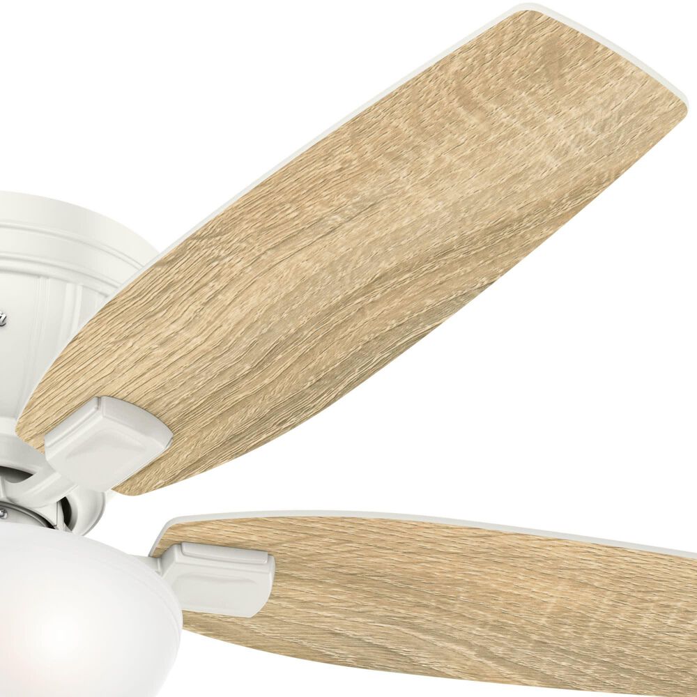 Hunter Kenbridge Low Profile 52&quot; Ceiling Fan with LED Lights in Fresh White, , large
