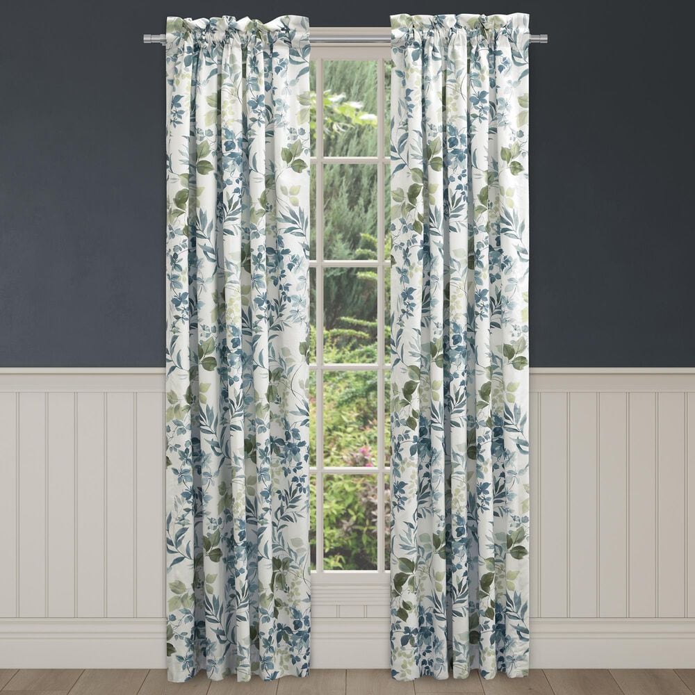 Royal Court Evergreen 84&quot; x 50&quot; Window Panel Pair in Blue and Green, , large