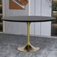 Leisuremod LeisureMod Verve Collection 48 Round Dining Table, Brushed Gold Base with Black MDF Top, , large