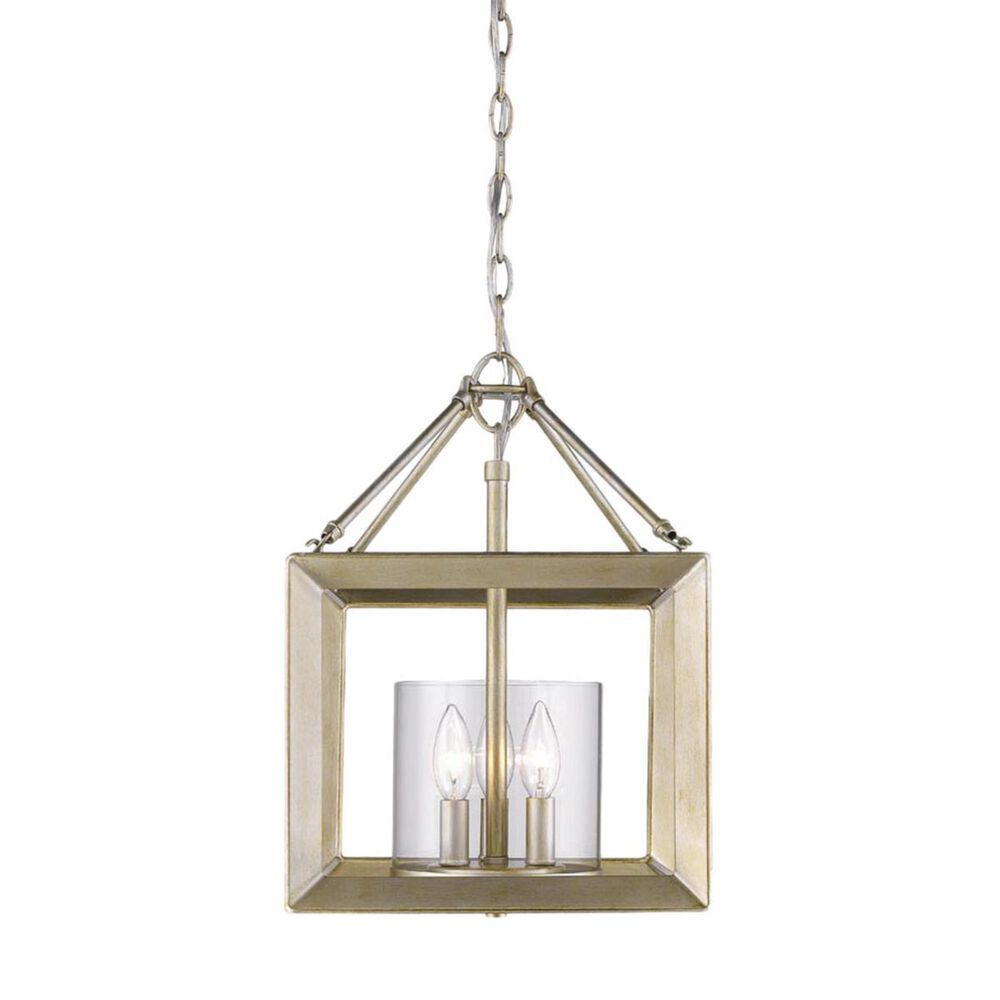 Golden Lighting Smyth Convertible Semi-Flush in White Gold with Clear Glass, , large