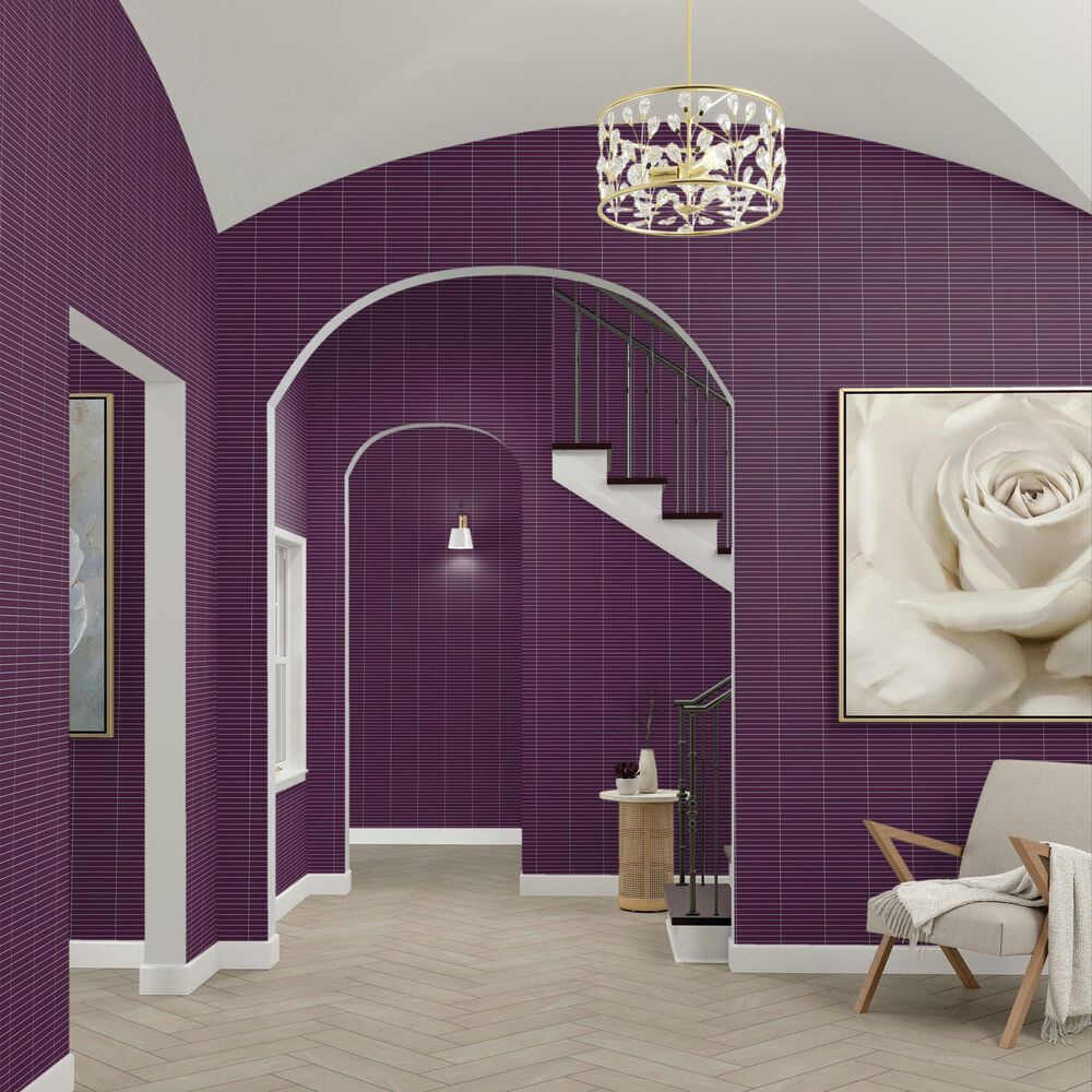 Dal-Tile Color Wheel Plum Crazy 12&quot; x 10&quot; Ceramic Mosaic Sheet, , large