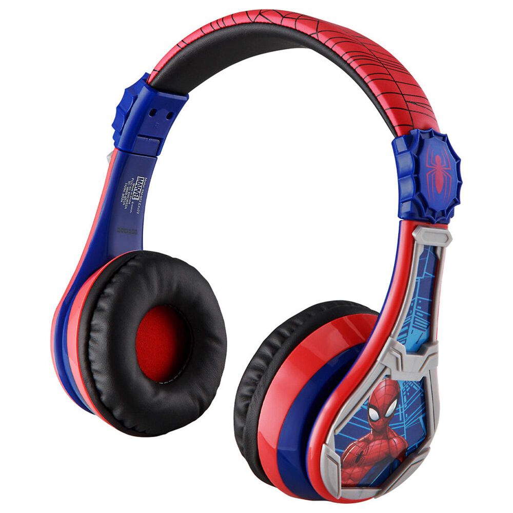KIDdesigns Marvel&#39;s Spiderman Bluetooth Wireless Headphones in Red, , large