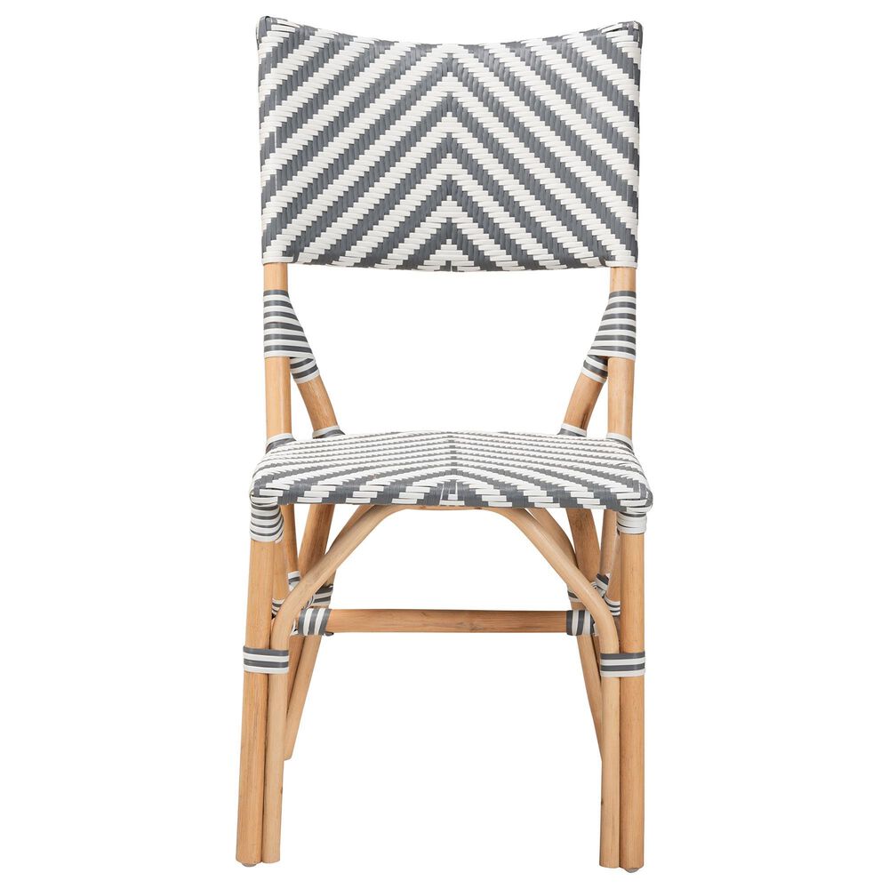 Baxton Studio Shai Side Chair in Grey, White and Natural Brown, , large