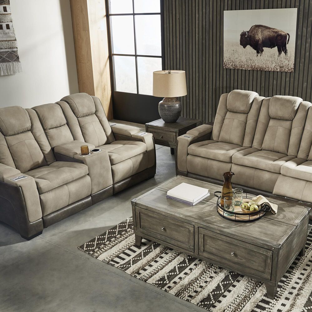 Ashley Next-Gen DuraPella Power Reclining Loveseat with Console in Sand, , large