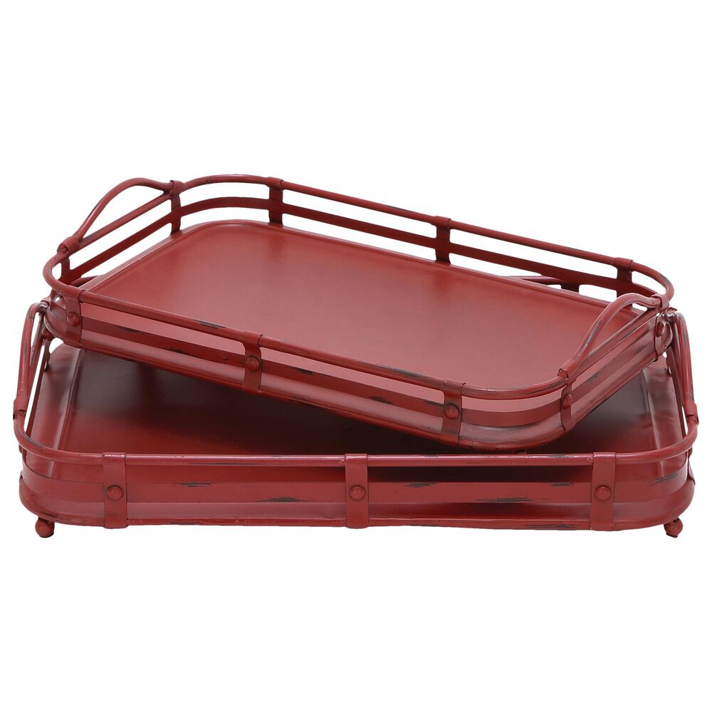 Maple and Jade Assorted Trays in Red (Set of 2), , large