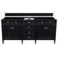 James Martin Vanities Brittany 72" Double Bathroom Vanity in Black Onyx with 3 cm Victorian Silver Quartz Top and Rectangular Sinks, , large