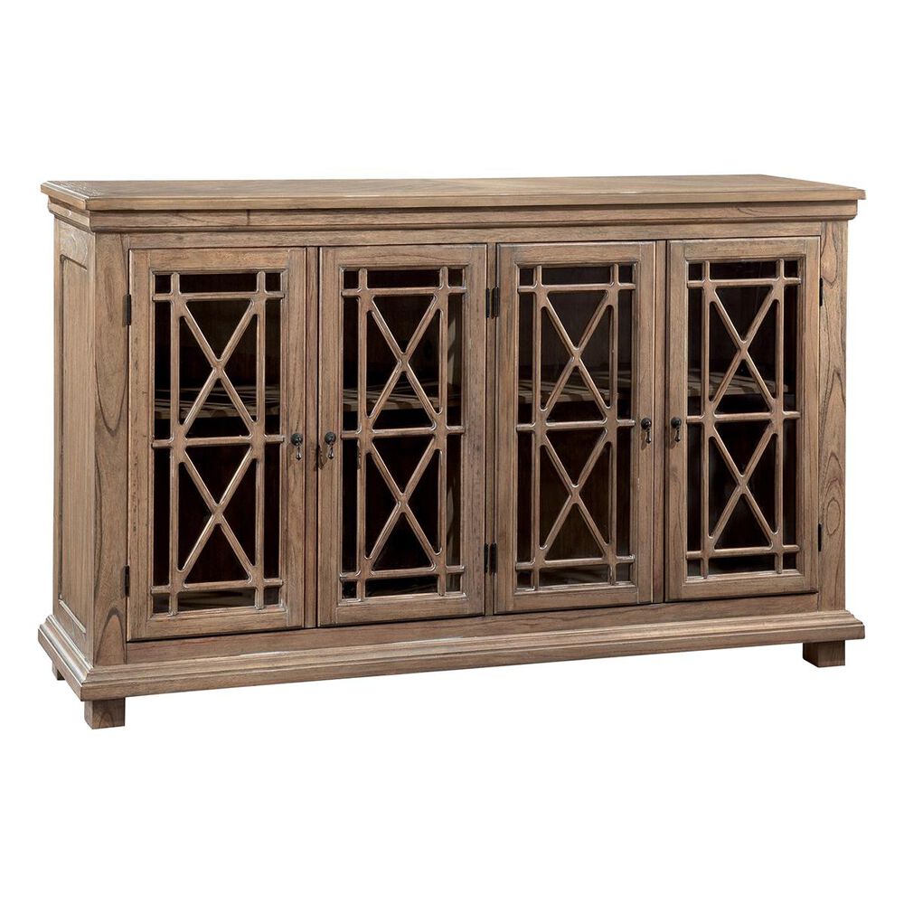 Hekman Lattice Front 72.75" Entertainment Console in Brown, , large