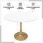Leisuremod Bristol 40" Round Dining Table with MDF Top in Gold and White - Table Only, , large