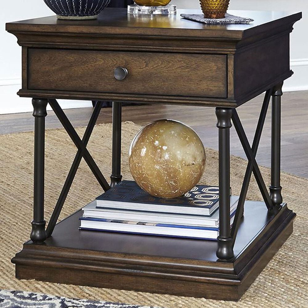 Belle Furnishings Tribeca End Table with Drawer in Cordovian Brown, , large