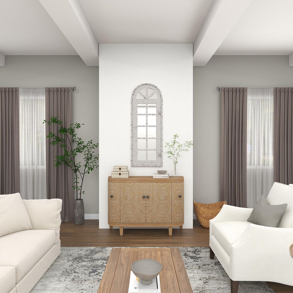 Maple and Jade 20&quot; x 53&quot; Wall Mirror in Distressed White, , large