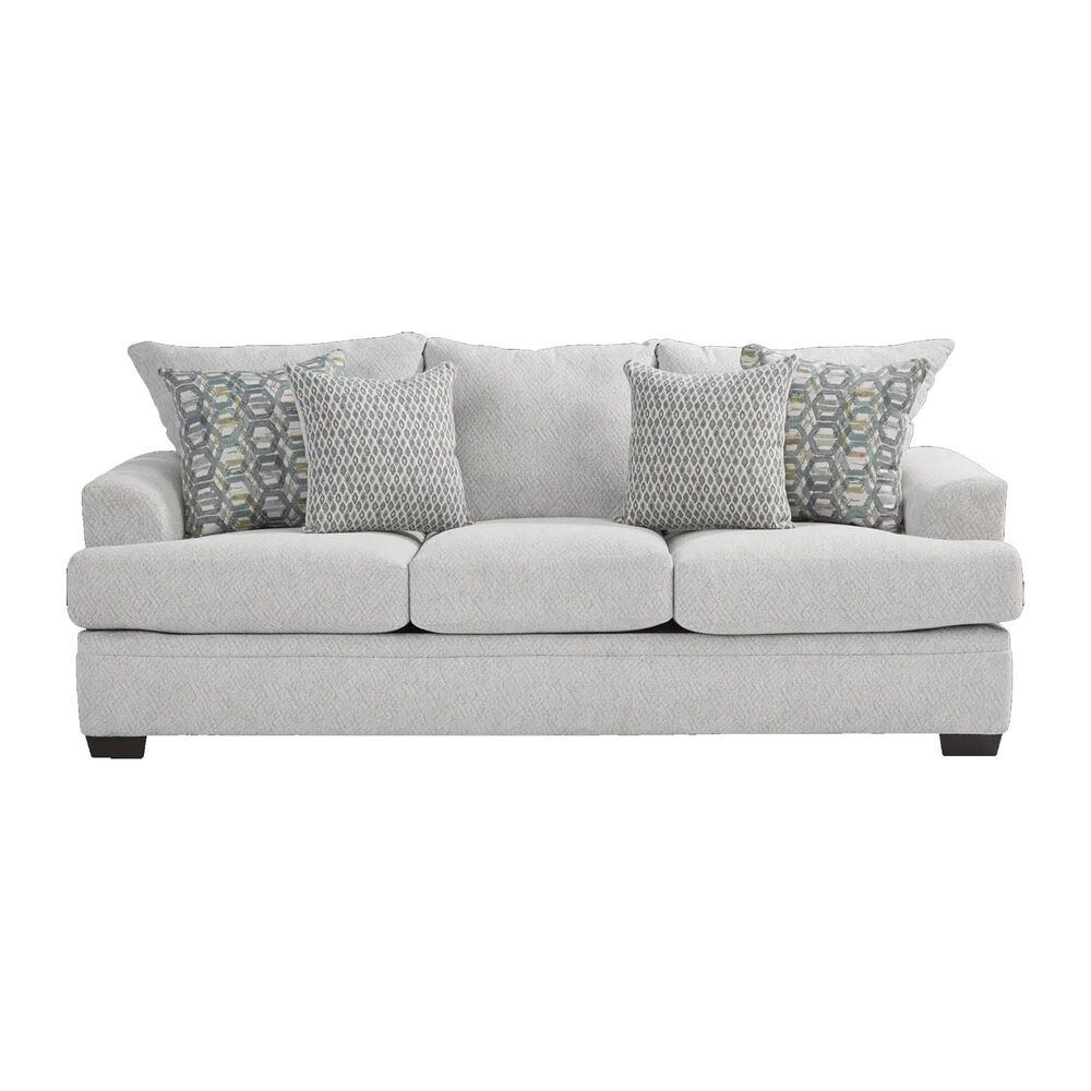 Southaven Sofa in Cloud White with Toss Pillows in Homeward Chambray and Joyride Mist, , large