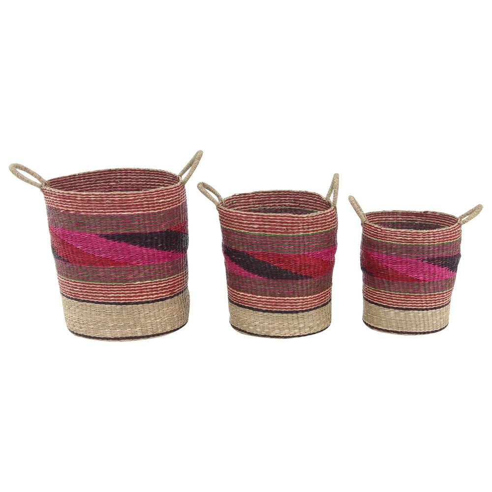Maple and Jade Assorted Baskets in Pink (Set of 3), , large