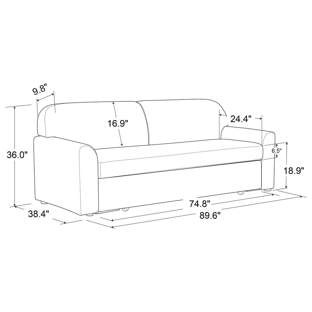 Lifestyle Solutions Willow Stationary Convertible Sofa in Light Gray, , large