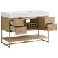 37B Mauri 48" Single Bathroom Vanity with Metal Base in Warm Oak with High-Profile 4" White Composite Stone Top, , large