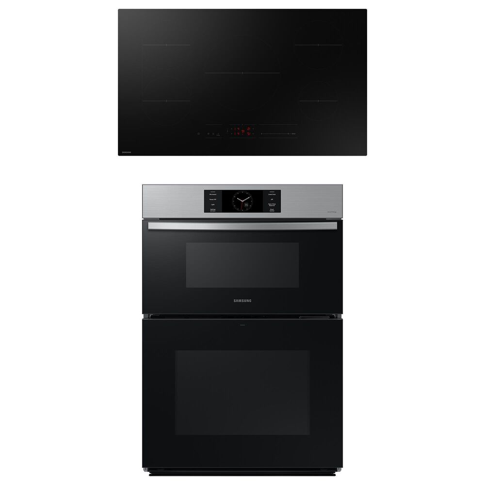 Samsung Bespoke 2-Piece Kitchen Package with Stainless Steel Bespoke 30" Combination Wall Oven and Black 36" Induction Cooktop, , large