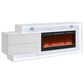 Modern Market Kira 87" TV Stand with Fireplace and Bluetooth Speaker in White, , large