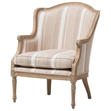 Baxton Studio Charlemagne Accent Chair in Tan and Brown, , large