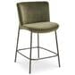 Moe"s Home Collection Early Counter Stool with Faux Green Mohair Upholstery in Blackened Bronze, , large