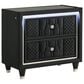Pacific Landing Lorient 3 Piece Queen Wingback Bedroom Set with Fireplace in Black Velvet, , large