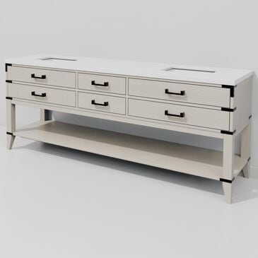 Lexora Home Norwalk 84" Double Bathroom Vanity in White Oak with White Quartz Top and Rectangular Sinks, , large